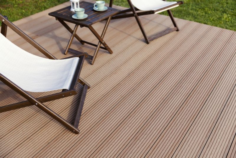 close-up of composite decking boards on a Gold Coast patio